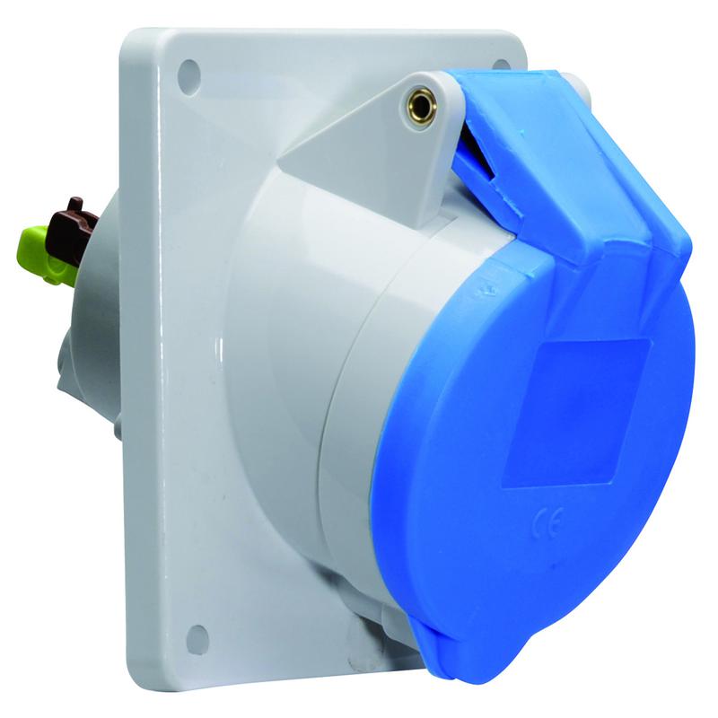 Розетка встраиваемая 16А 3п(2P+E), 6ч, 230В, IP54 56х56 Bals 13852